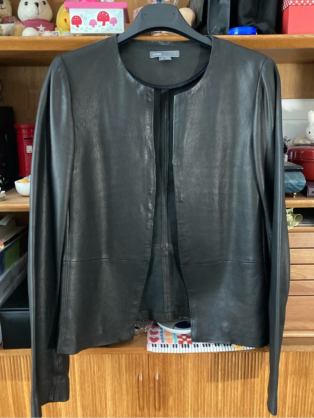 Vince leather blazer size 6